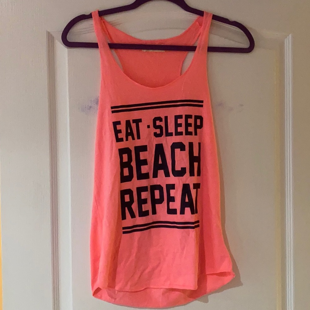 Eat sleep beach repeat tank top